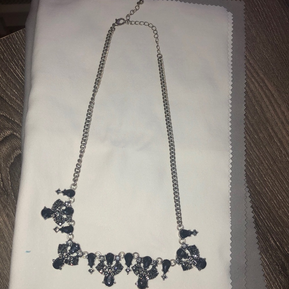 Silver necklace with beautiful stones